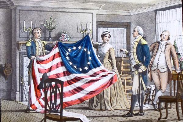 Betsy Ross Shows Flag to Washington