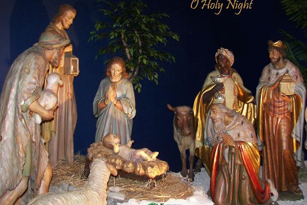 Beautiful life-size Nativity at National Christmas Center.