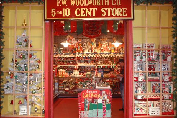 The festive Woolworth 5 & 10 re-created at National Christmas Center.