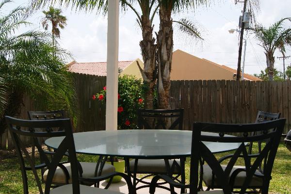 Rear patio with table