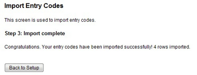 import entry codes 3