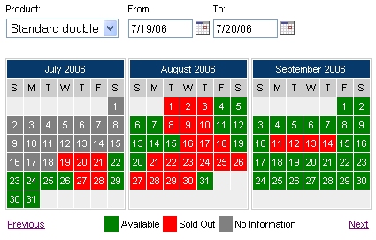 Availability Calendar