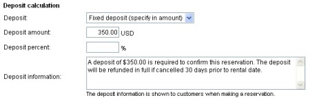 Deposit information