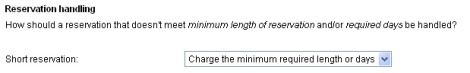 Reservation rule - minimum length