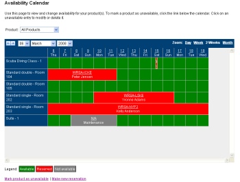 Availability calendar