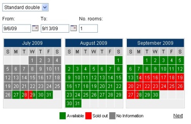 Updated availability calendar