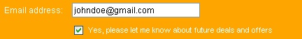 Customer email opt-out