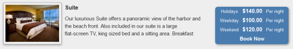 Large product list for your room rentals or tours