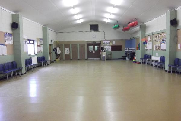 Main hall from end of hall looking back to doors