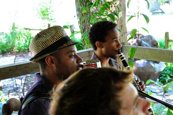 Cedric Watson plays the accordian