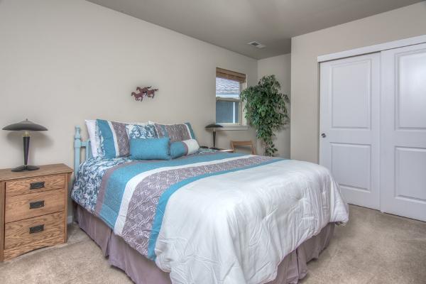 North wing has a romantic, quiet cozy queen bedroom with shared bathroom.