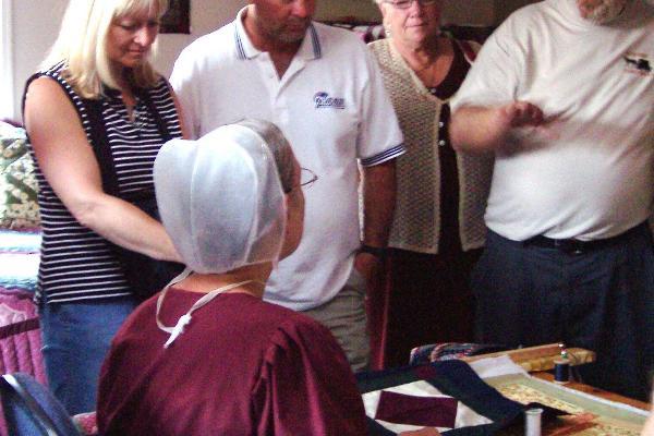 Talking about Amish crafts in person always intrigues visitors