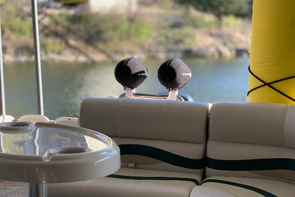 Rear facing speakers so you can enjoy your music in the water!