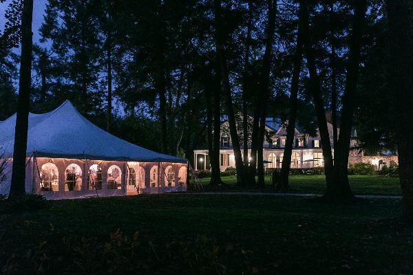 Looking toward the mansion with our seasonal tent in the foreground