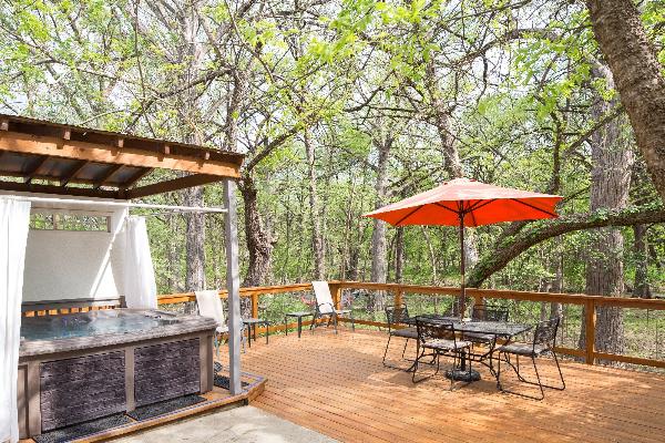 Each cottage has a deck for enjoying the outdoors