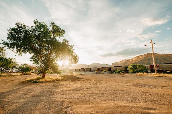 Trains across the street