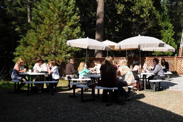 Picnic tables at Event Center