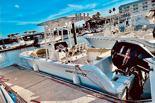 2022 Offshore Sportsman 250 HP at the dock