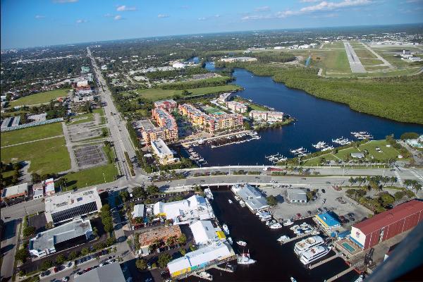 Aerial View of Naples Bay,  Naples, FL 