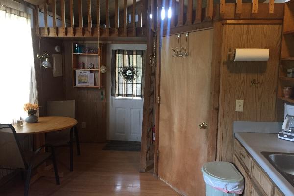 Dragonfly Cabin Sleeping Loft and Sitting Area