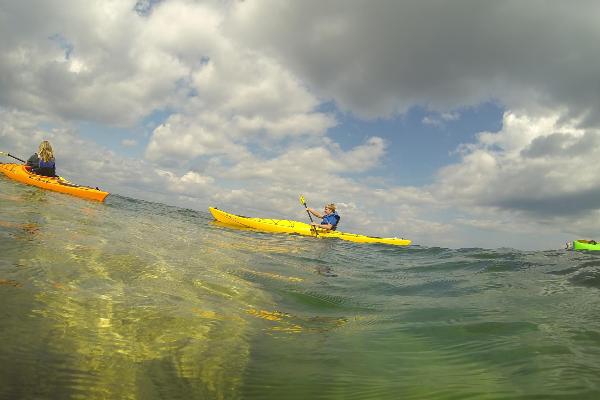 Exploring the Rock Maze limestone shelves on kayaks