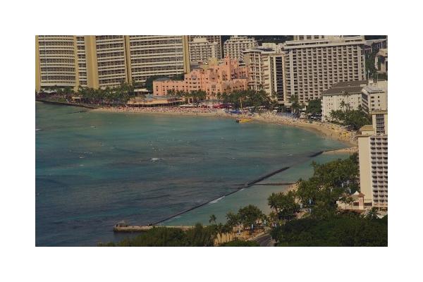 Parasail view to Waikiki Beach