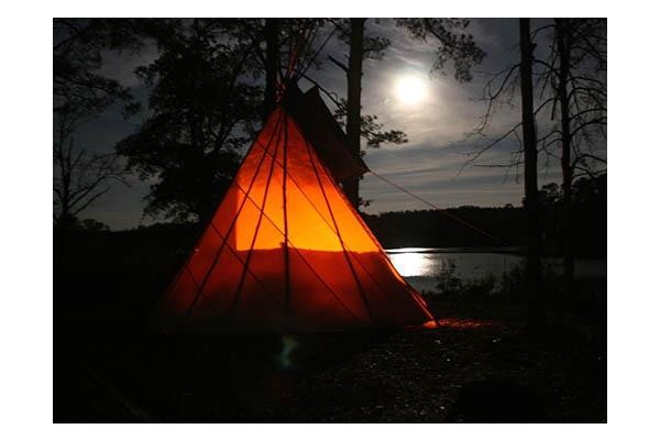 18' Nomadic Tepee night view