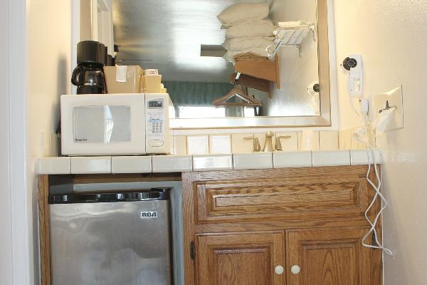 Quaint kitchenette in back.