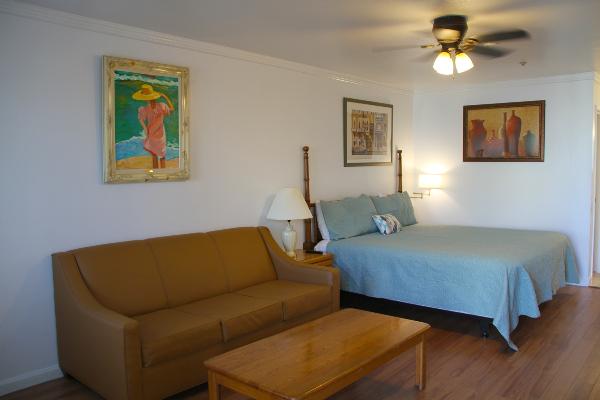 Second floor room with King bed & Queen sleeper sofa (sleeps 2 - 4).