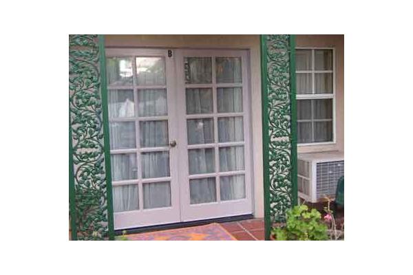 First floor entry with patio.