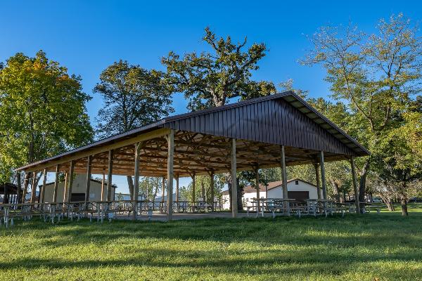 Open Shelter with picnic tables and electricity