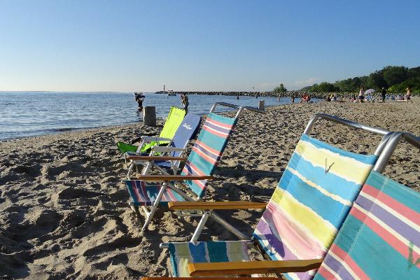 Private soft-sand Lake Ontario beach available to overnight guests
