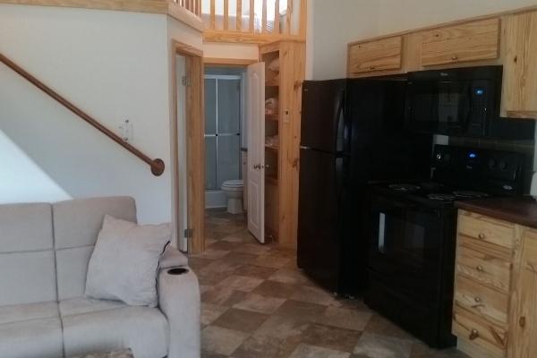 Living Room, Kitchen Area, and Stairs to Loft