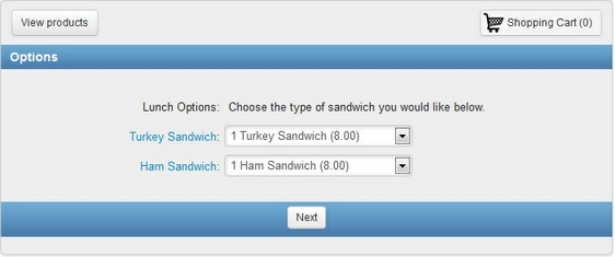 lunch options ham turkey page