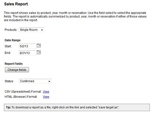webreserv user guide month end sales report
