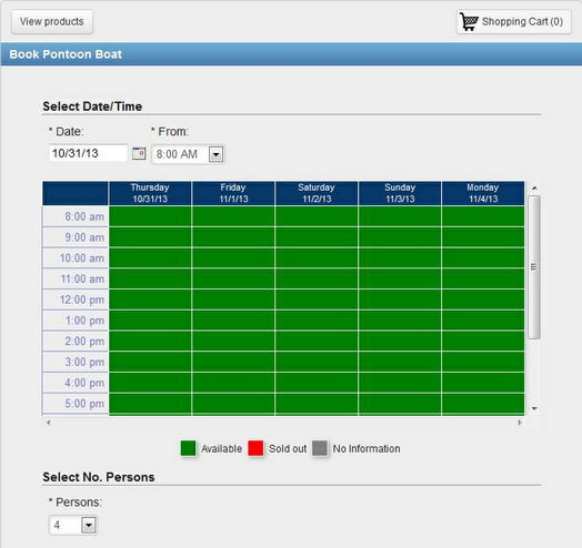 Time Rules Fixed Booking Calendar 2.0 view