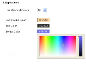 Booking calendar color selector