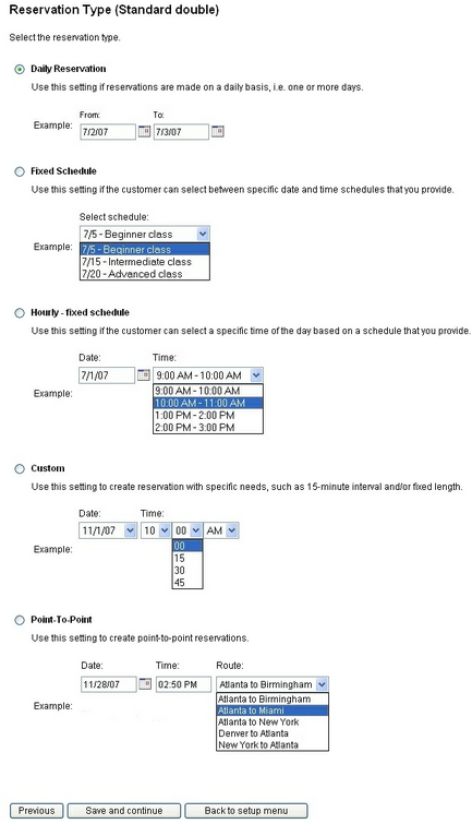 reservation type